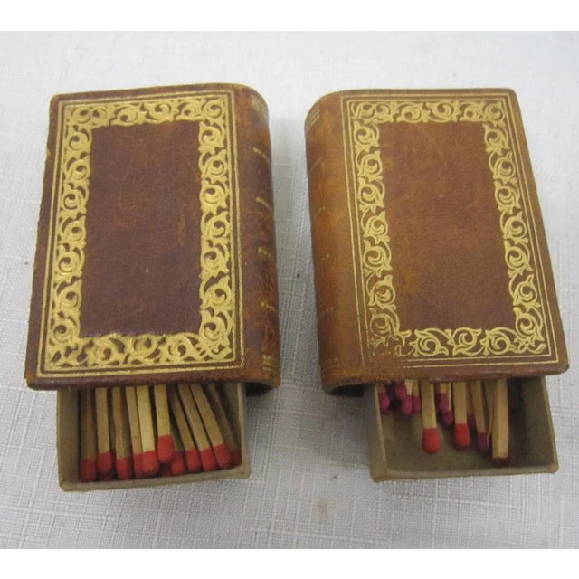 Leather Matchstick Holders, Pair For Sale - Image 4 of 7
