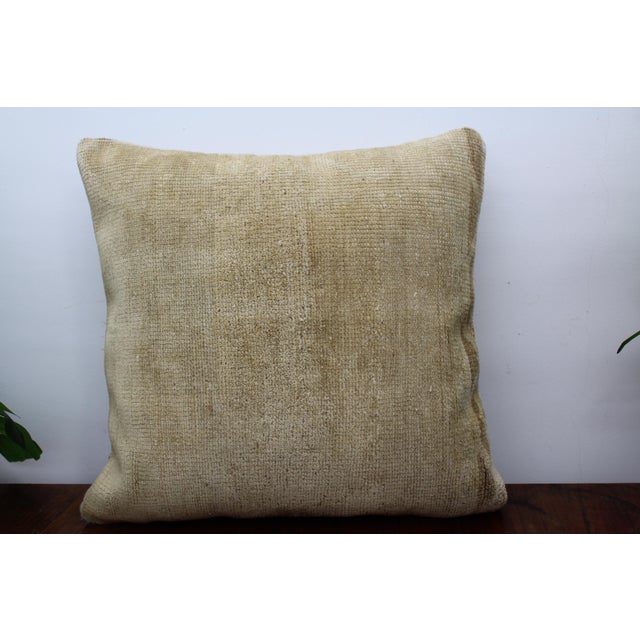 Beige Turkish Vintage Rug Decorative Pillow Cover - 20"x20" For Sale - Image 8 of 13