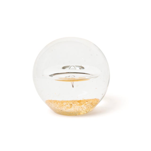 Gold Pair of Signed Coralla Gold Art Glass Paperweights For Sale - Image 8 of 10