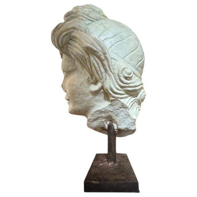 White Mid 20th Century An Enigma in Marble: A Roman-Style Bust For Sale - Image 8 of 12