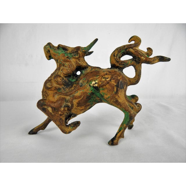 Asian Metal Prancing Horse Figure For Sale - Image 4 of 9