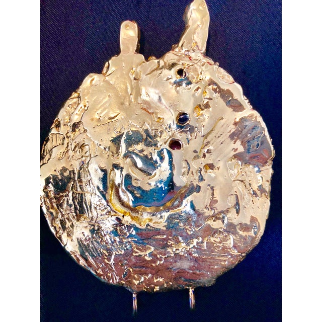 Igael Tumarkin, Gold Gilt Bronze Sculpture Pendant Art Israeli Tumarkin Abstract Surrealist, c.1960s-1970s For Sale - Image 4 of 13