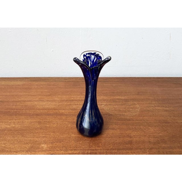 Vintage Flower Murano Glass Vase For Sale - Image 3 of 18