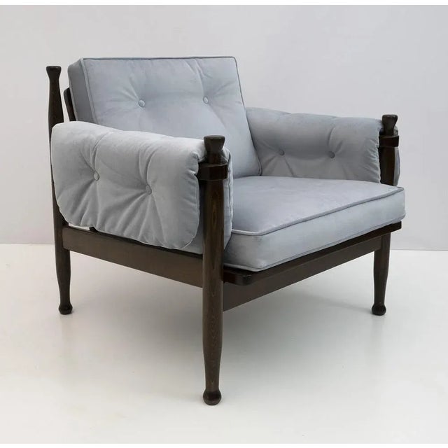 Scandinavian Velvet Armchair, 1960s For Sale - Image 10 of 10