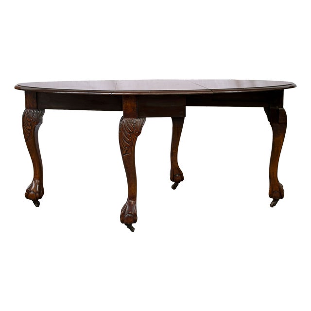 Extendable Chippendale Dining Table, 1930s For Sale