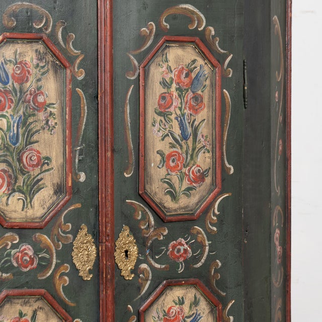 Early 19th Century Hand-Painted German Two-Door Armoire Shrunk For Sale - Image 9 of 16