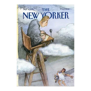 1995, Vintage New Yorker Cover, September 4 (Edward Sorel), Original New Yorker Magazine Cover, Sports, Tennis