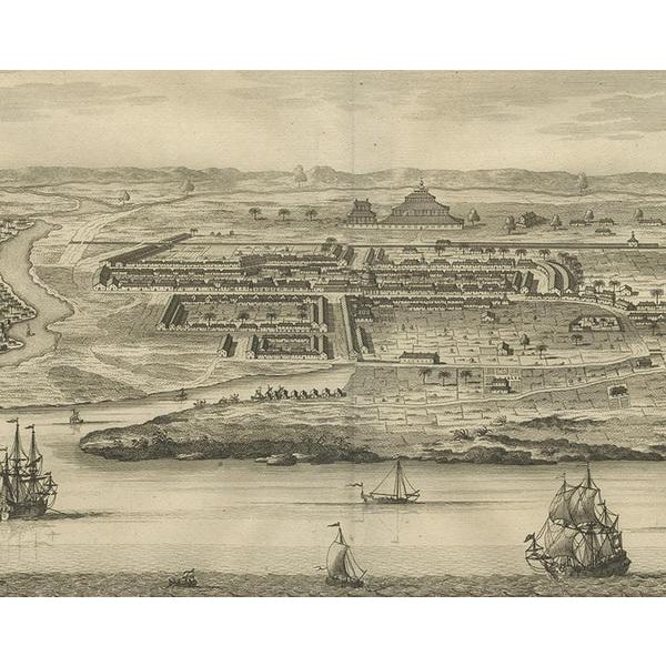 Birds Eye-View Atjien or Atjeh in Aceh in Northern Sumatra, 1726, Paper For Sale - Image 3 of 6