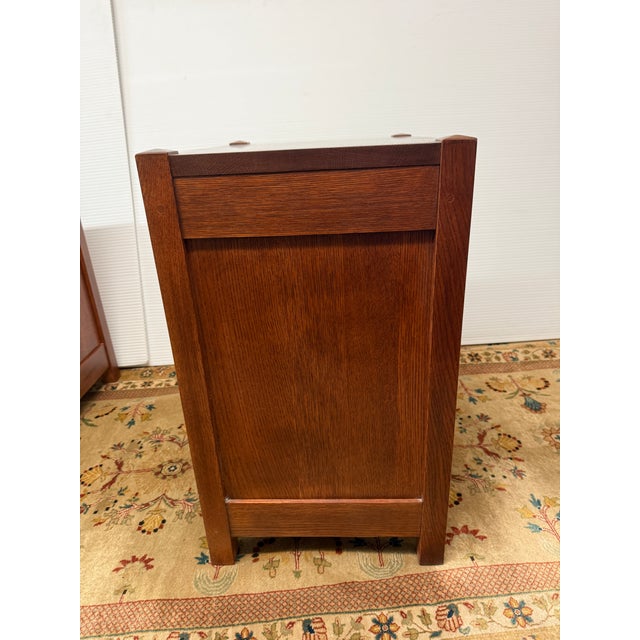 Brown Stickley Mission Collection Three Drawer Nightstands, Pair For Sale - Image 8 of 12