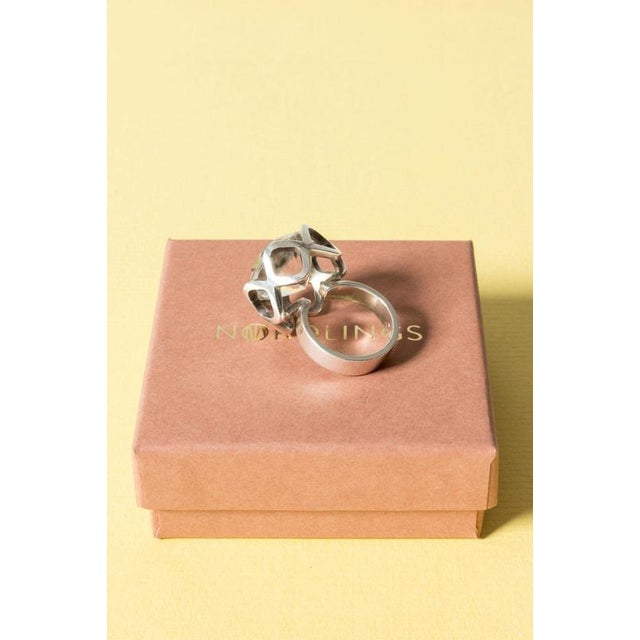 Metal Silver and Rock Crystal Ring by Karl-Ingemar Johansson, 1968 For Sale - Image 7 of 9