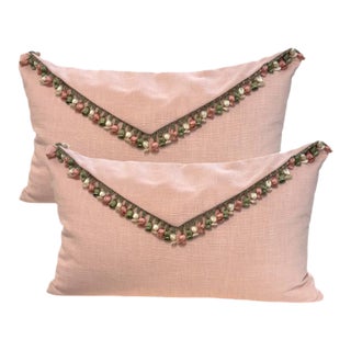 Pair of Tasseled Lumbar Pillows For Sale