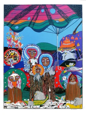 Die Schlectwetterfamilie, Helmut Kand Silkscreen, Signed and Numbered in Pencil
