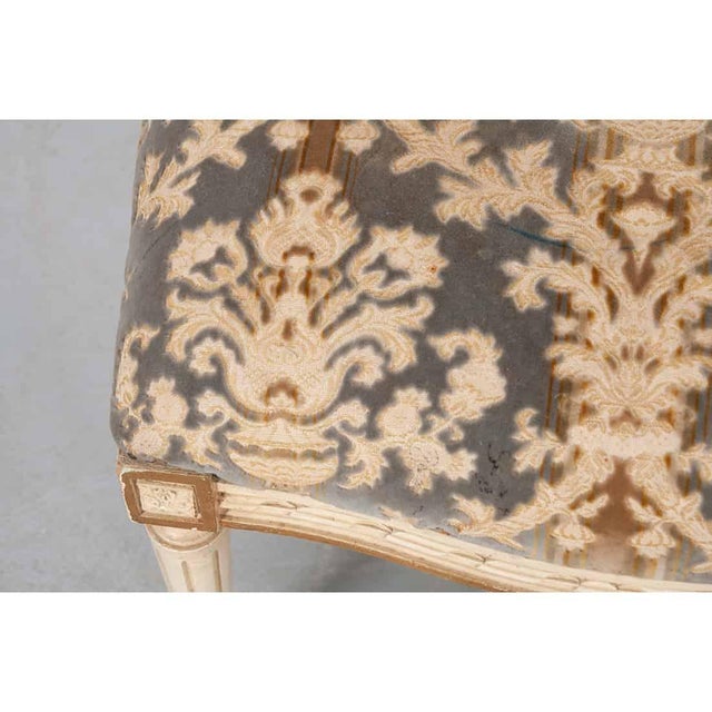 French 19th Century Louis XVI-Style Upholstered Stool For Sale - Image 4 of 6