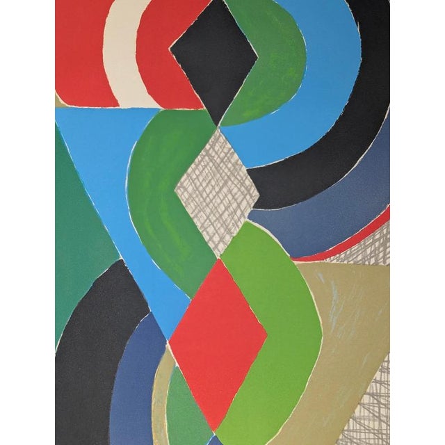 Sonia Delaunay, Colorful Abstraction, 1970s, Lithograph For Sale - Image 3 of 6