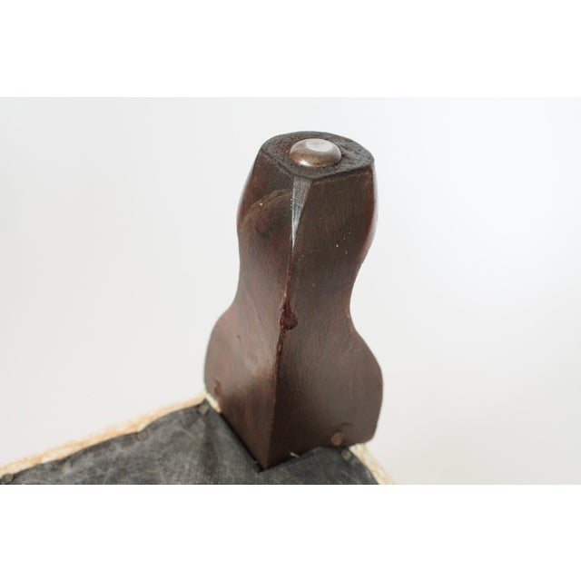 Vintage Ivory-Colored Footstool or Ottoman For Sale - Image 10 of 12