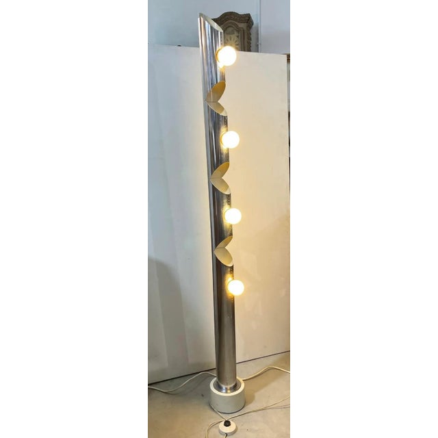 Silver Floor Lamp attributed to Reggiani, Italy, 1970s For Sale - Image 8 of 15