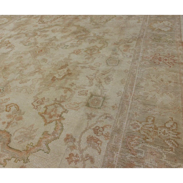 Antique Turkish Oushak Rug by Keivan Woven Arts in Beige Green and Copper For Sale - Image 10 of 12