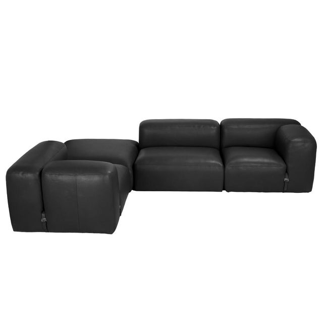 Black NOIR Augustus Modular Sofa, Middle, Santosa Matte Black Leather For Sale - Image 8 of 8