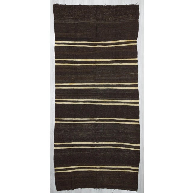 1960's Vintage Kilim White Striped Rug- 5′8″ × 12′ For Sale In Los Angeles - Image 6 of 6
