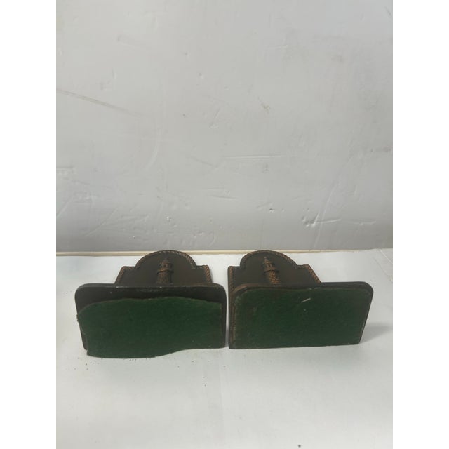 Pair of 1980s Cast Iron Lighthouse Bookends For Sale - Image 4 of 7
