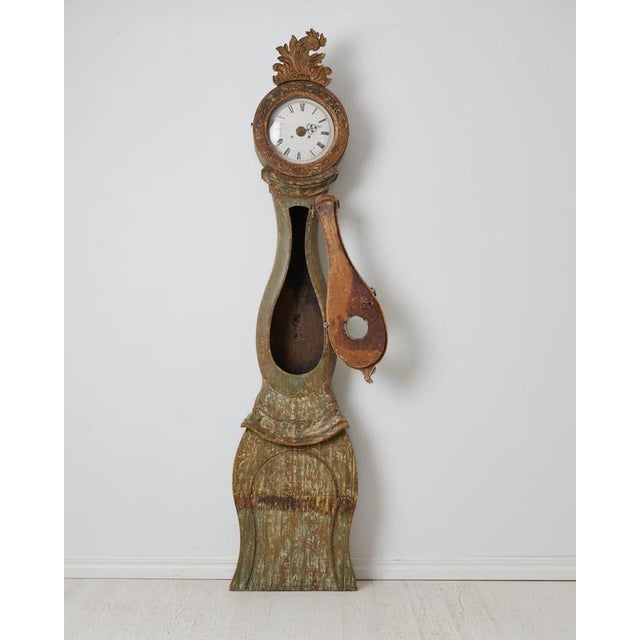 Antique Rococo Country Long Case Clock, Sweden, 1790 For Sale - Image 4 of 14