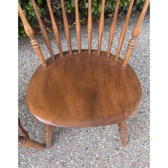 Mid 20th Century Vintage Mid Twentieth Century S Bent & Bros Colonial Maple Wood Windsor Side Chairs, a Pair For Sale - Image 5 of 10