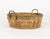 Mid-Century Round Bowl or Centerpiece in Rattan and Brass, Italy, 1970s For Sale - Image 4 of 12