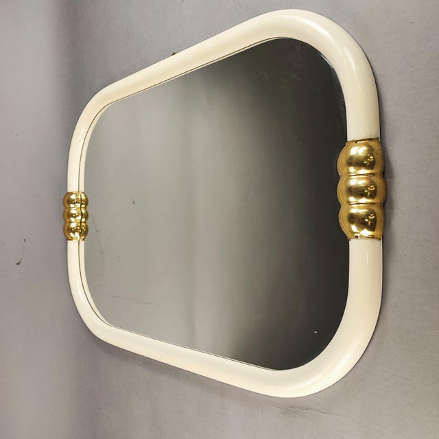 Vintage White Lacquered Mirror, 1970s For Sale - Image 4 of 4