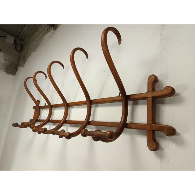 Wall-Mounted Coat Rack from Thonet, 1890s, in Good conditions. Designed 1890 to 1919 This piece has an attribution mark, I...