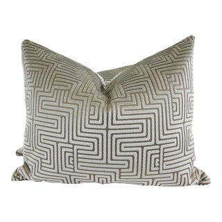 Schumacher "Lisboa Velvet" in Moonstone 16"x20" Pillows-A Pair For Sale