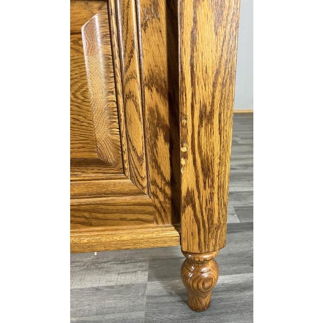 Vintage French Louis XVI Style Oak Double Bed Frame with Carved Headboard For Sale - Image 5 of 13