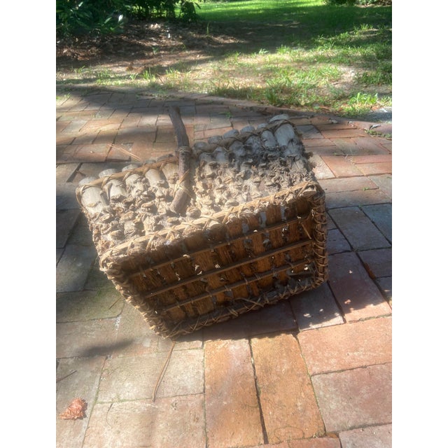 Vintage North Carolina Hand Made Twig Foraging Basket For Sale - Image 10 of 12