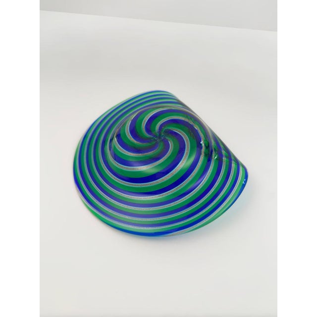 Glass Murano Filigrana Glass Dish with Aventurine from Cenedese & Alberelli, 1970s For Sale - Image 7 of 11