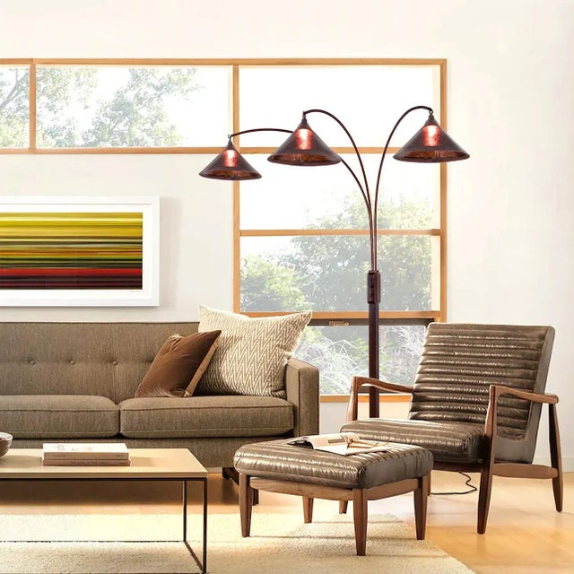 1960s Nova of California Mid Century Natural Mica Floor Lamps - 86" Espresso Wood , Bronze & Amber Mineral Mica, Dimmer Switch For Sale In Los Angeles - Image 6 of 12