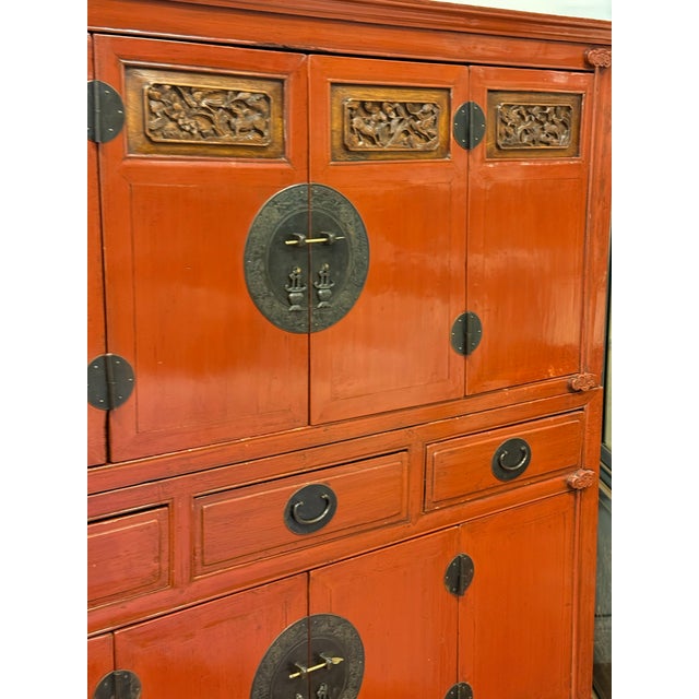 Vintage Asian Lacquered Cabinet For Sale - Image 9 of 12
