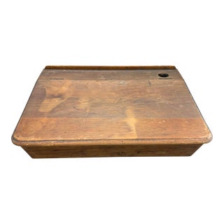 1890 Wooden School Desk Top For Sale