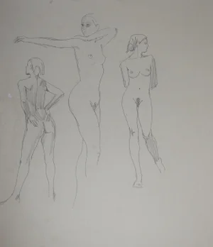 Female Nude Study Drawings by Max Jordan