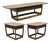 Vintage Mid Century Modern Sculpted Walnut & Laminate Coffee End Table Set 3 Pc For Sale
