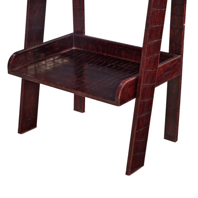 American Leather-Clad Étagère or Open Bookcase, C 1980 For Sale - Image 4 of 5