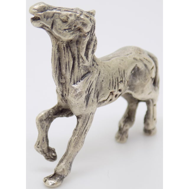 1960s Vintage Italian Handmade Genuine Silver Foal Horse Rare Dollhouse Miniature For Sale - Image 5 of 9