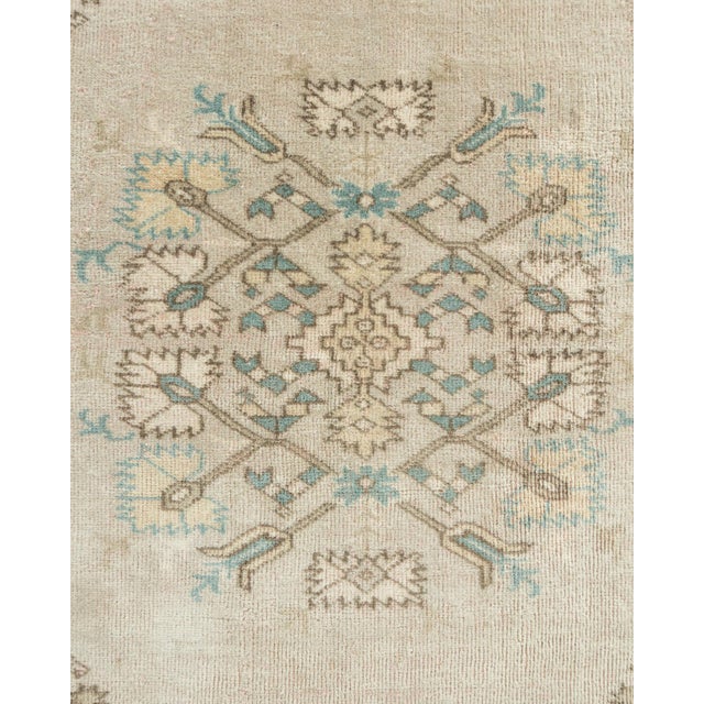 Textile Vintage Circa 1940 Turkish Oushak Rug Lightly Distressed 6ft 4in X 8ft For Sale - Image 7 of 12