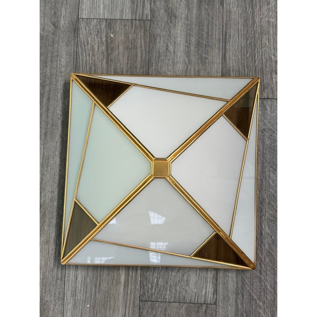 Vintage Pyramid Ceiling Lamp in Glass and Metal, 1970s For Sale - Image 12 of 12