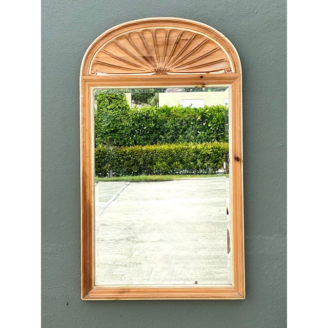 Tan Vintage Pulaski Arched Wood Frame Mirror For Sale - Image 8 of 16