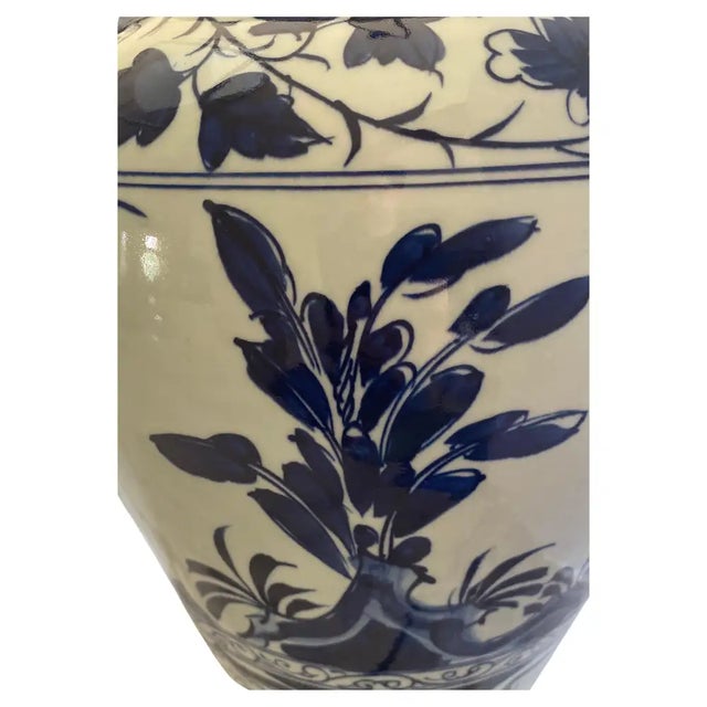 Chinoiserie Blue and White Porcelain Ginger Jar Table Lamp Landscape Motif For Sale - Image 10 of 16