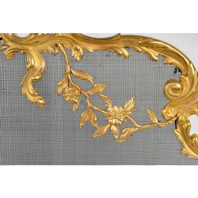 Large Louis XV Style Gilt Bronze Fire Screen For Sale - Image 3 of 9