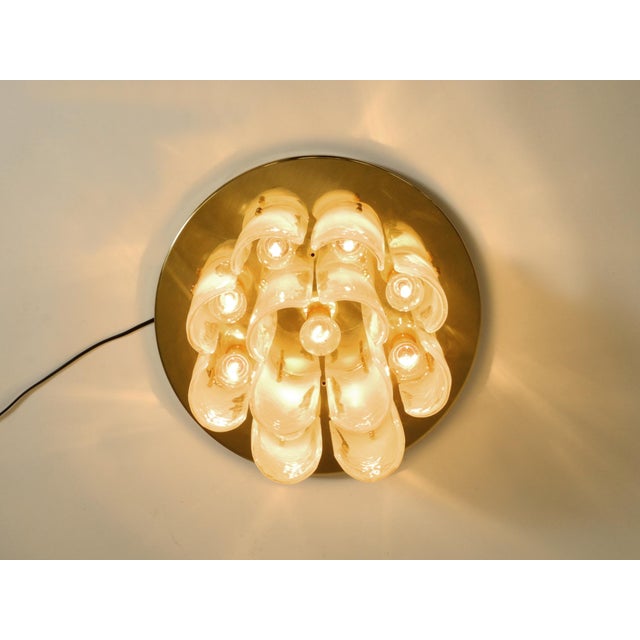 Heavy Brass and Murano Glass Ceiling Lamp by J.T. Kalmar Franken, 1960s For Sale - Image 11 of 18