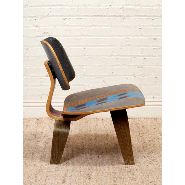 Mid-Century Modern Mid 20th Century Spencer Collins Hand-Painted Molded Plywood Chair With Abstract Portrait For Sale - Image 3 of 12