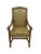 Set of 2 armchairs from Fremarc Design in French Walnut finish. Upholstered fabric is Beacon Hill Florian Celadon. One...