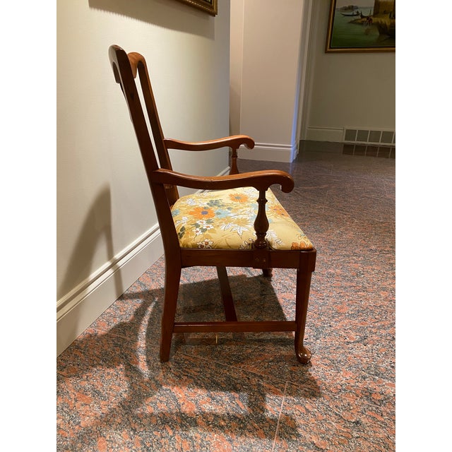1950s Vintage Floral Upholstered Chair For Sale - Image 4 of 10
