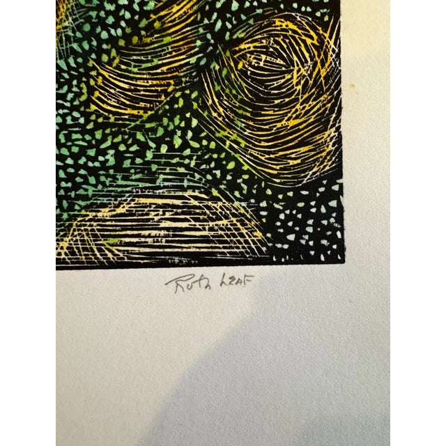 Mid 20th Century Mid 20th Century Ruth Leaf "Feather Stars" Signed Limited Edition Color Woodcut Print 2/20 For Sale - Image 5 of 5